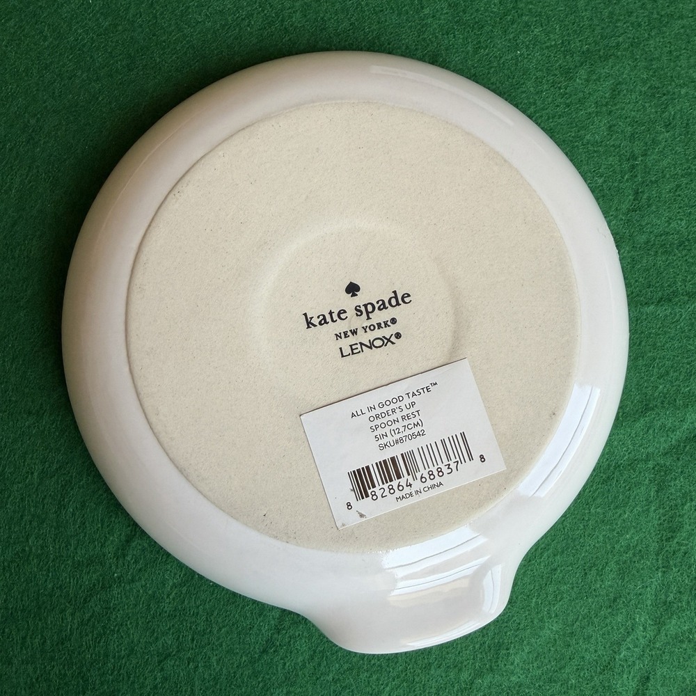 Kate Spade New York Lenox Open 24 Hours Ceramic Spoon Rest Aqua Teal White 5" - Picture 3 of 8